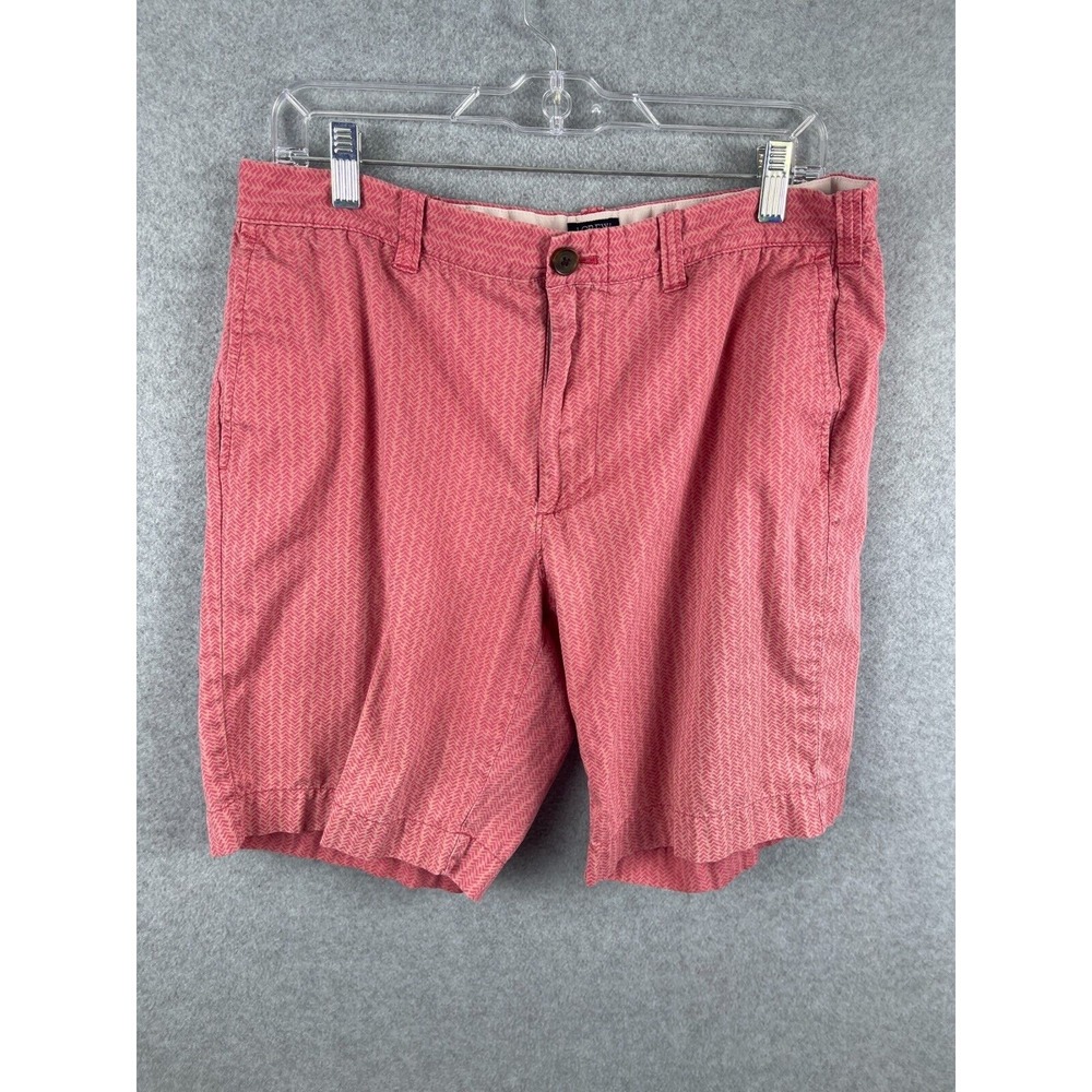J Crew Gramercy Cotton Shorts Men's 34 Pink Pattern Preppy Beach Summer Chino